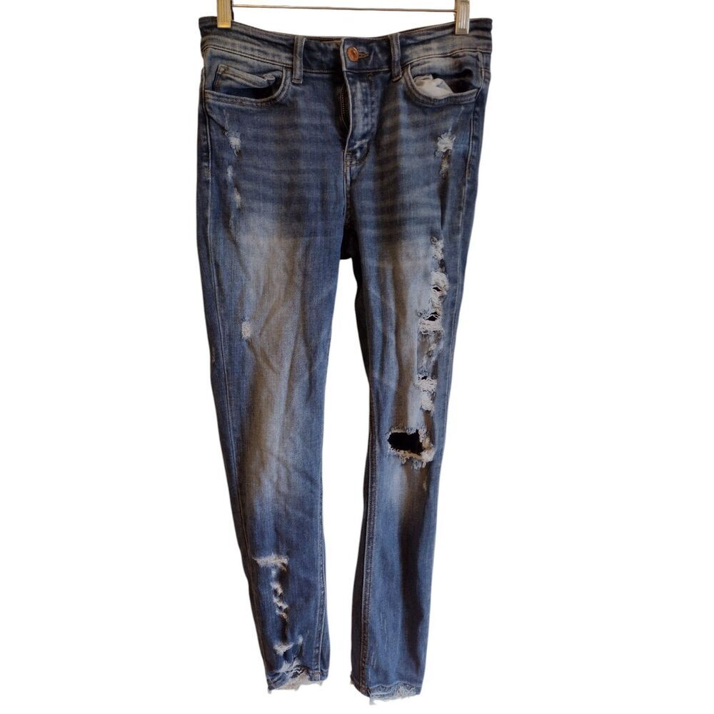 Bridge by Gly Dark wash Raw hem mid‎ rise skinny jeans